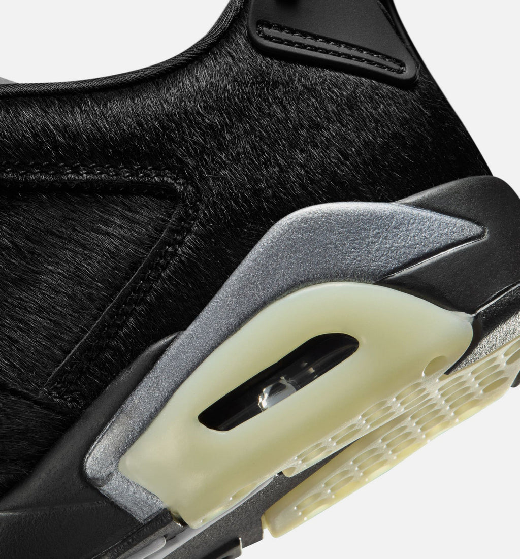 Air Jordan 6 Retro Low Blackout Women's Sneakers - Black / Black