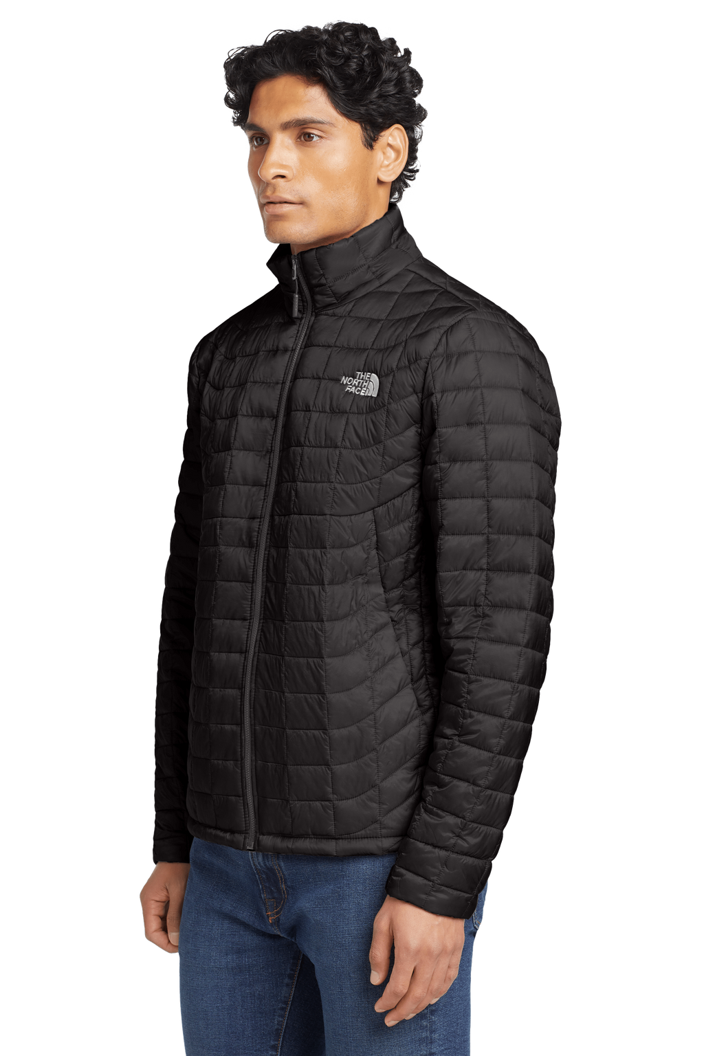 The North Face Grid-Quilted Black Stand-Collar Jacket