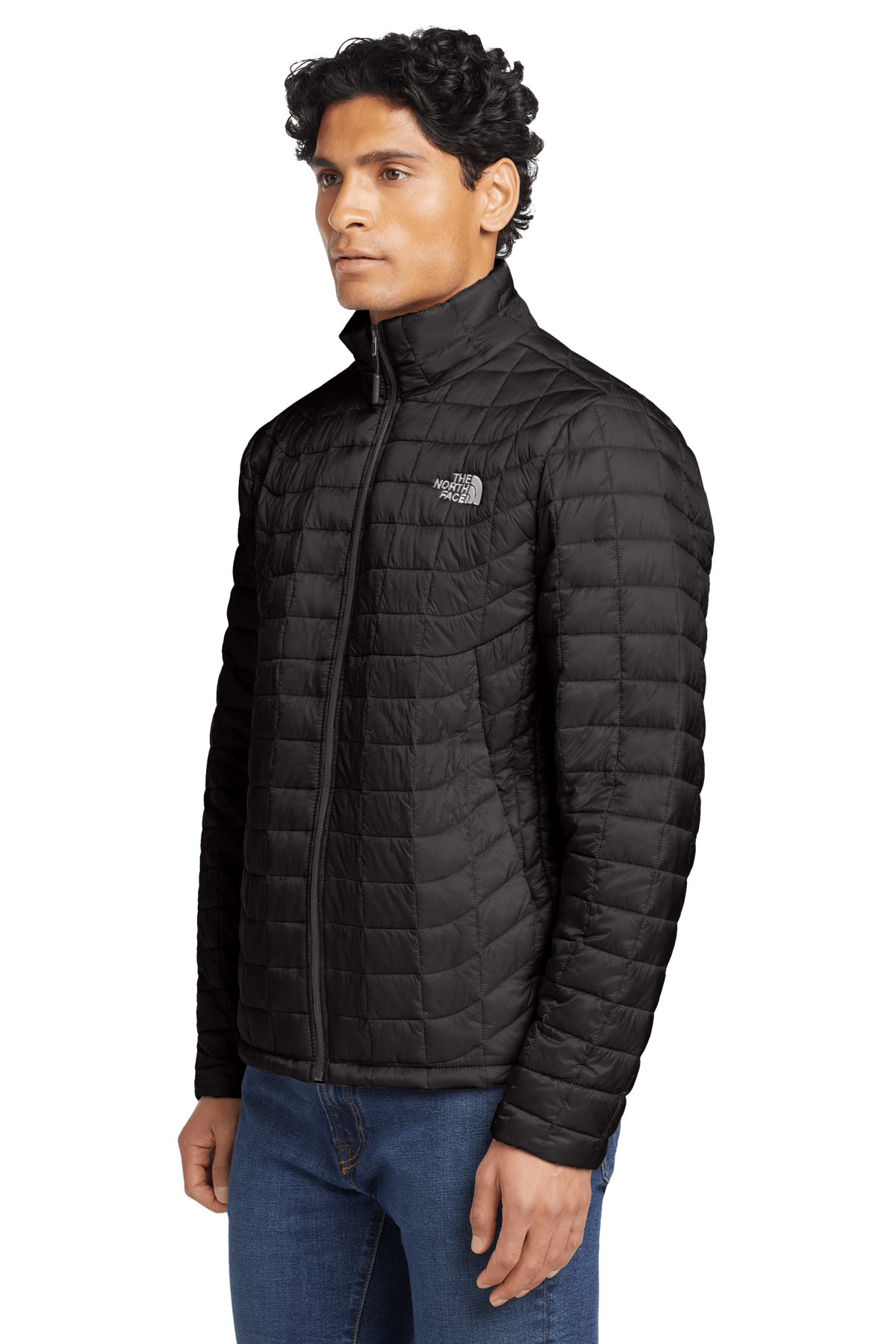 The North Face Grid-Quilted Black Stand-Collar Jacket