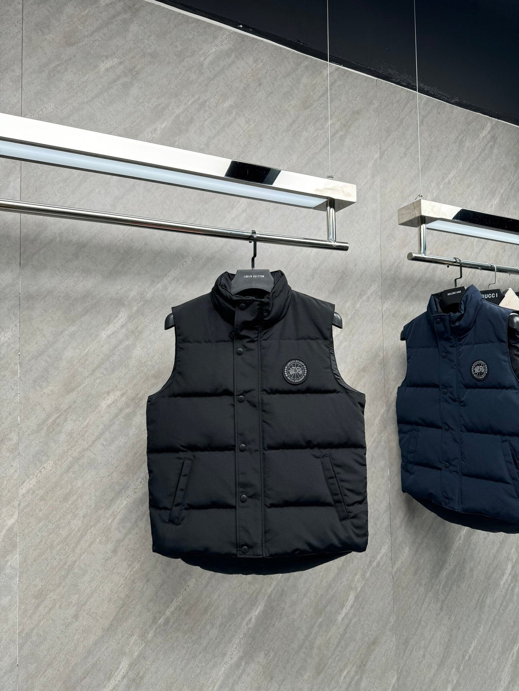 Canada Goose Quilted Black Snap-Front Puffer Vest