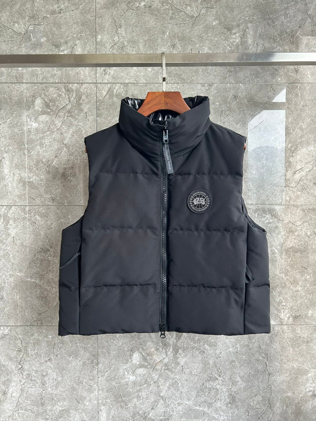 Canada Goose Quilted Black Zip-Front Puffer Vest