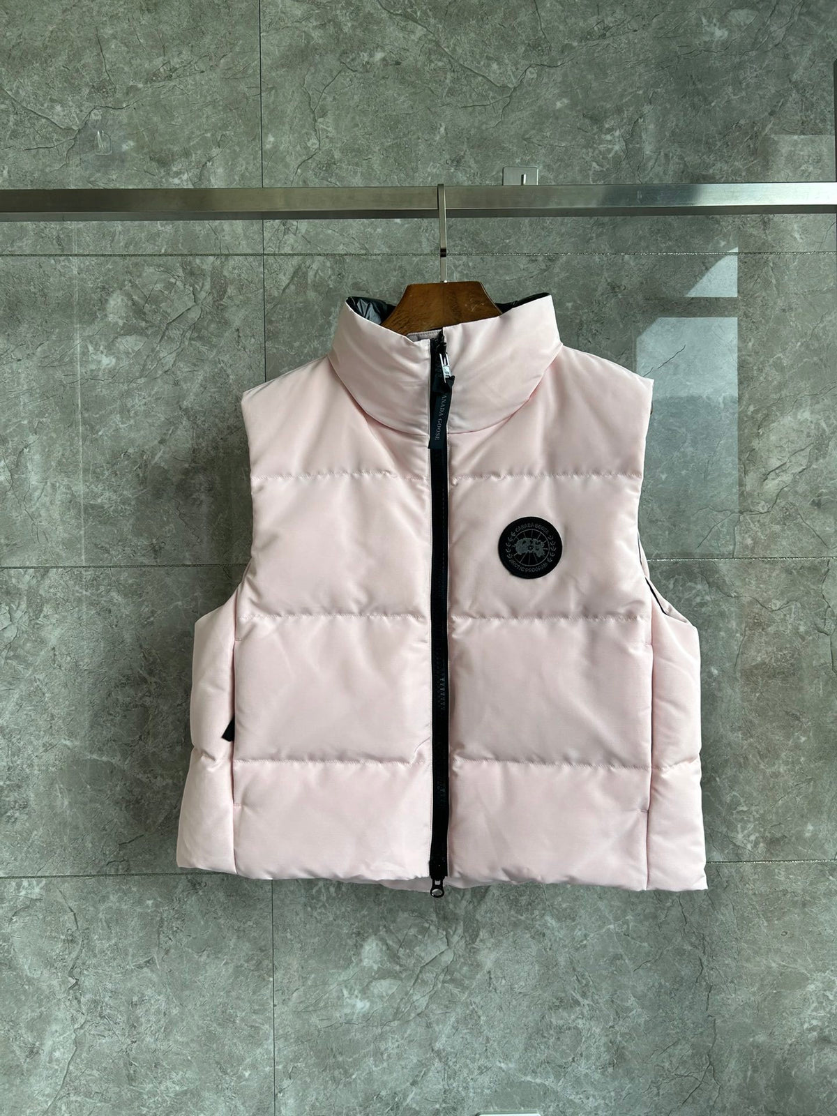 Canada Goose Quilted Blush Pink Zip-Front Puffer Vest