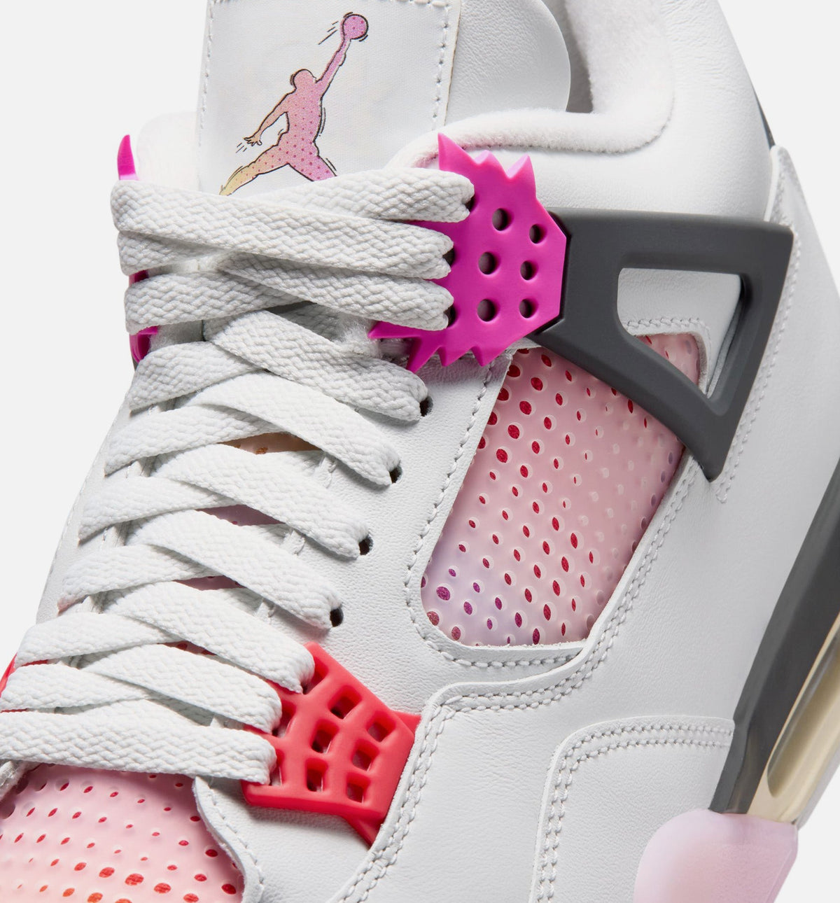 Air Jordan 4 Retro Comic Men's Lifestyle Shoes - Off White/Fire Pink/Anthracite