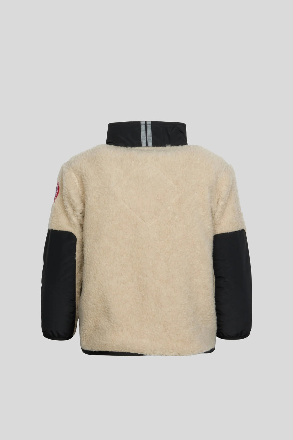 Canada Goose Cream and Black Stand-Collar Fleece Jacket