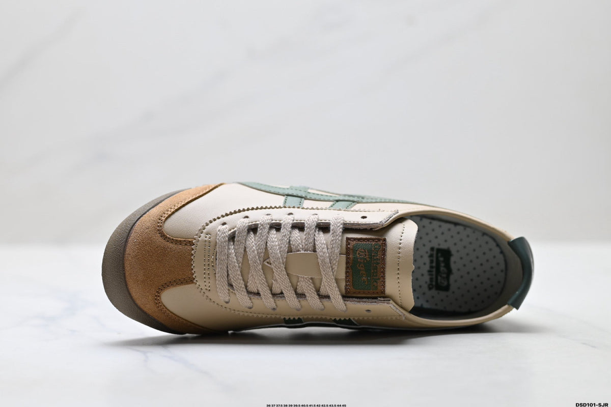 Onitsuka Tiger Retro Low Top Beige Green Gum Unisex Shoes Style 08