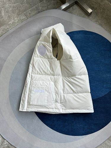 Canada Goose Quilted White Stand-Collar Puffer Vest