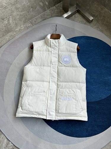 Canada Goose Quilted White Stand-Collar Puffer Vest