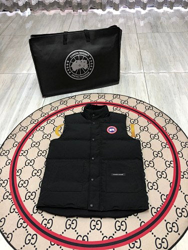 Canada Goose Quilted Black Snap-Front Puffer Vest