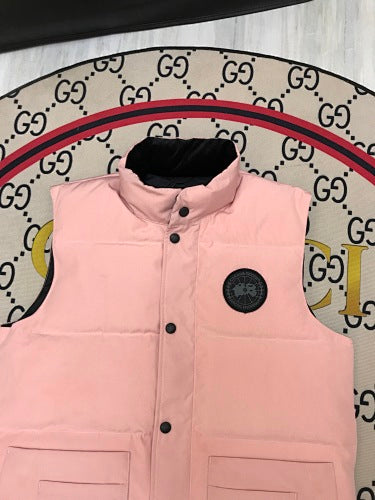 Canada Goose Quilted Blush Pink Snap-Front Puffer Vest