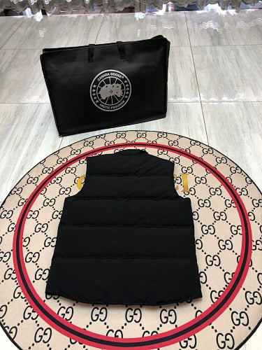 Canada Goose Quilted Black Snap-Front Puffer Vest