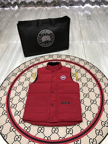 Canada Goose Quilted Red Snap-Front Puffer Vest