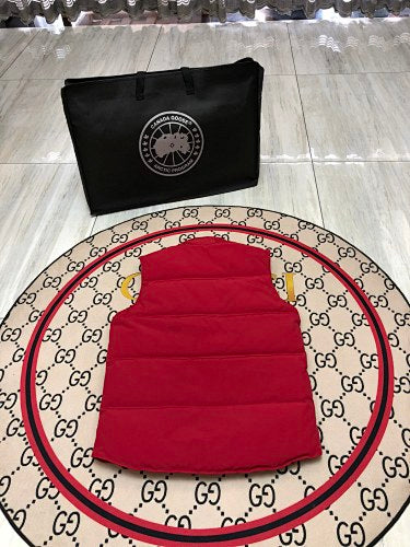 Canada Goose Quilted Red Snap-Front Puffer Vest
