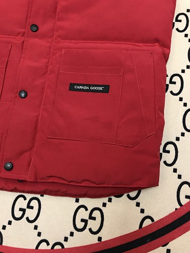 Canada Goose Quilted Red Snap-Front Puffer Vest