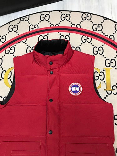 Canada Goose Quilted Red Snap-Front Puffer Vest