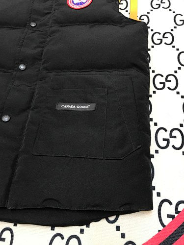 Canada Goose Quilted Black Snap-Front Puffer Vest