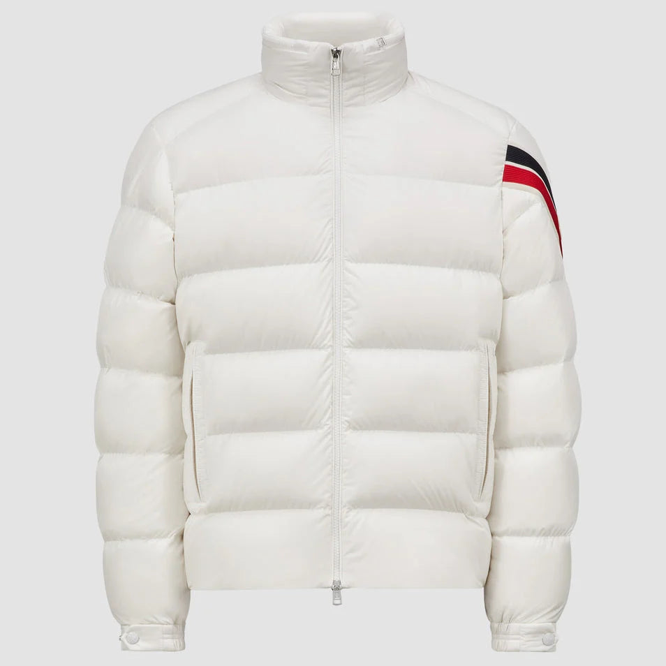 Moncler Quilted Off-White Stand-Collar Puffer Jacket