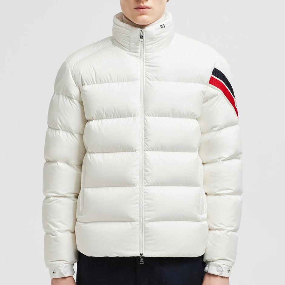 Moncler Quilted Off-White Stand-Collar Puffer Jacket
