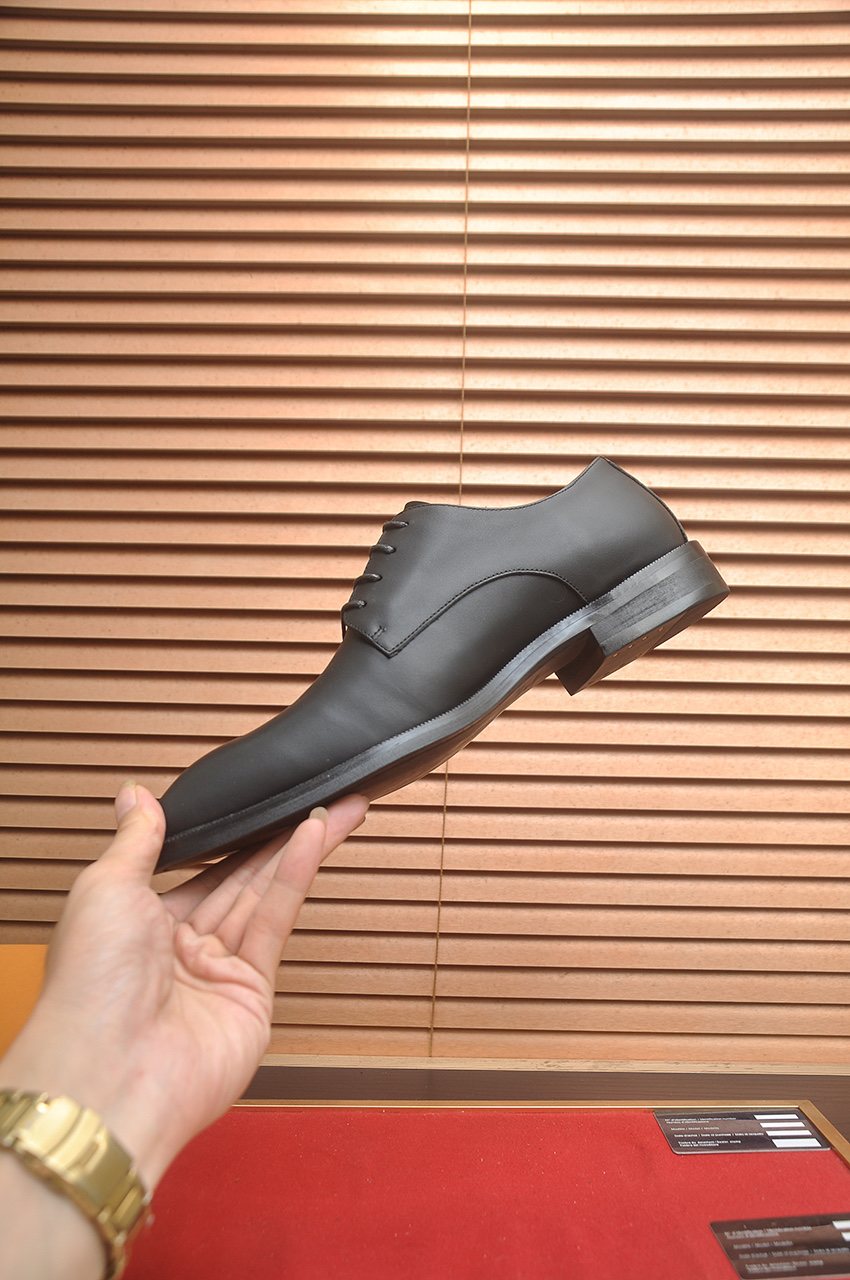 Louis Vuitton Black Monogram Tongue Lace-Up Dress Shoes