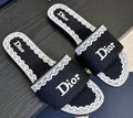 Dior Embroidered Trim Slide Sandals