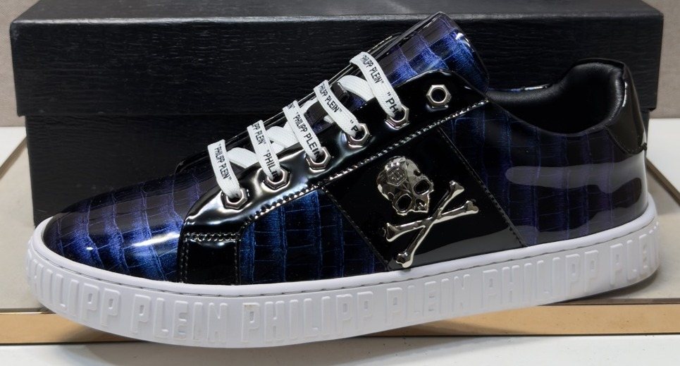 Philipp Plein Men's Plaid Low-Top Sneakers