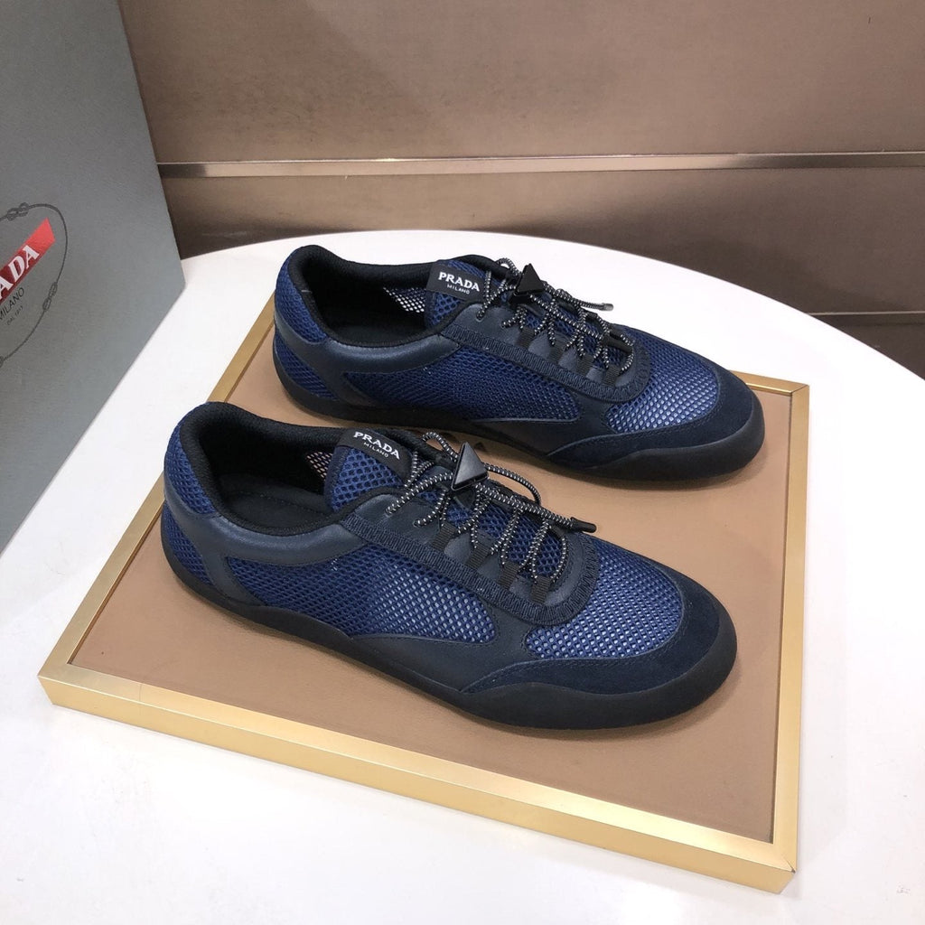Prada Mesh Panel Low-Top Sneakers - Contrast Trim