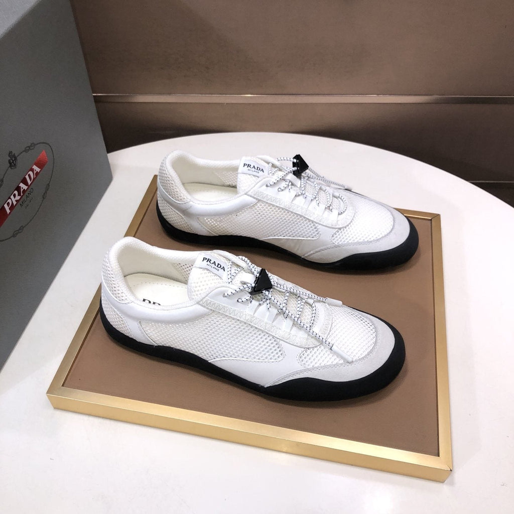 Prada Mesh Panel Low-Top Sneakers - Contrast Trim