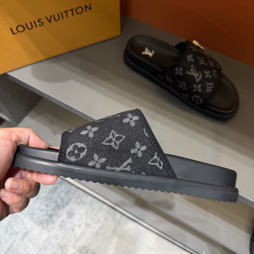 Louis Vuitton Monogram Zip Slide Sandals