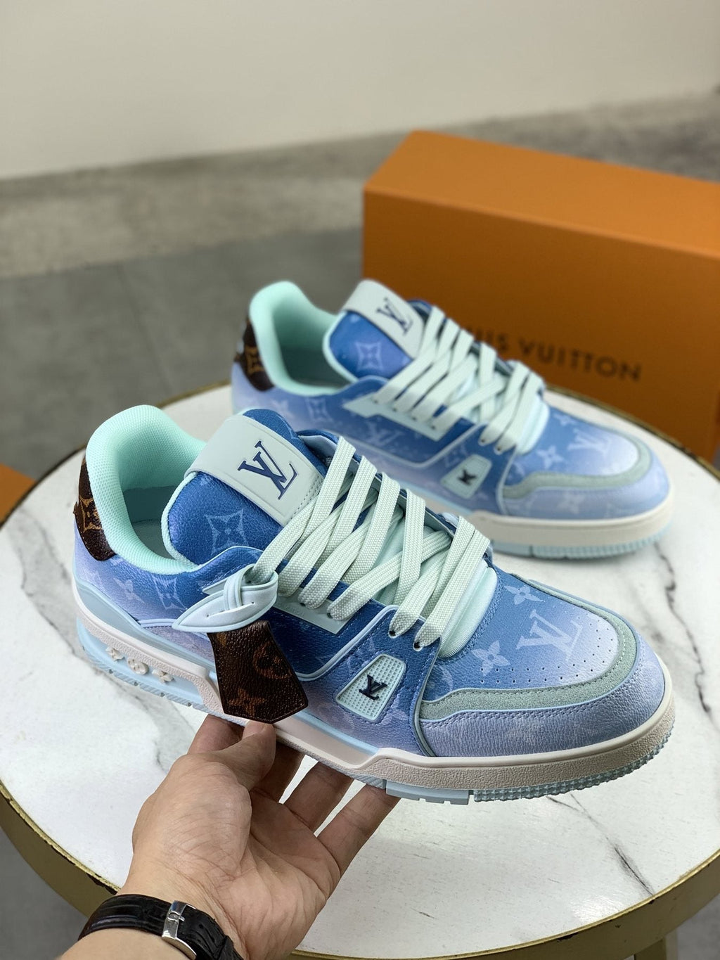 Louis Vuitton Blue Low-Top Sneakers