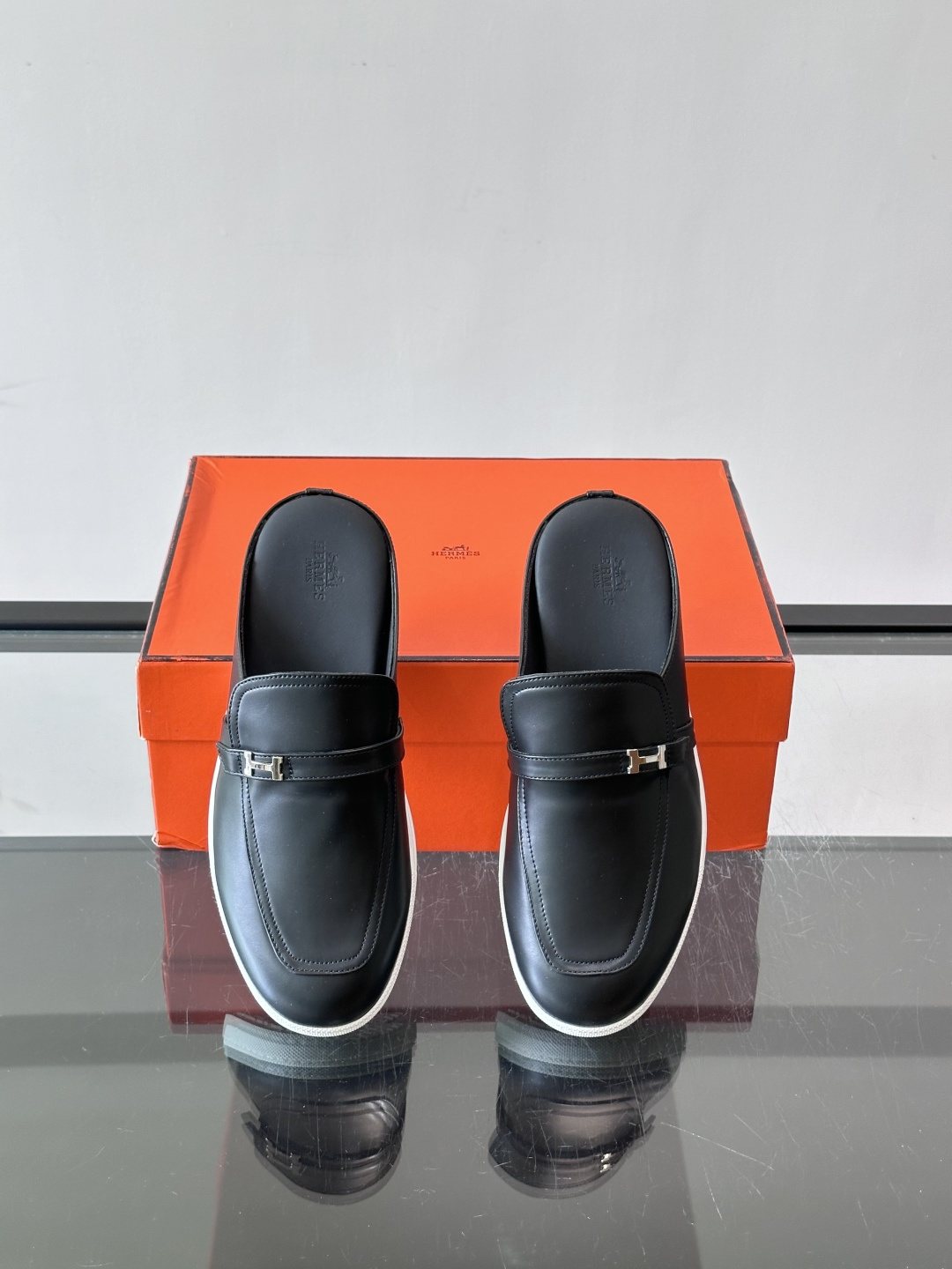 Hermès H-Accent Slip-On Mules