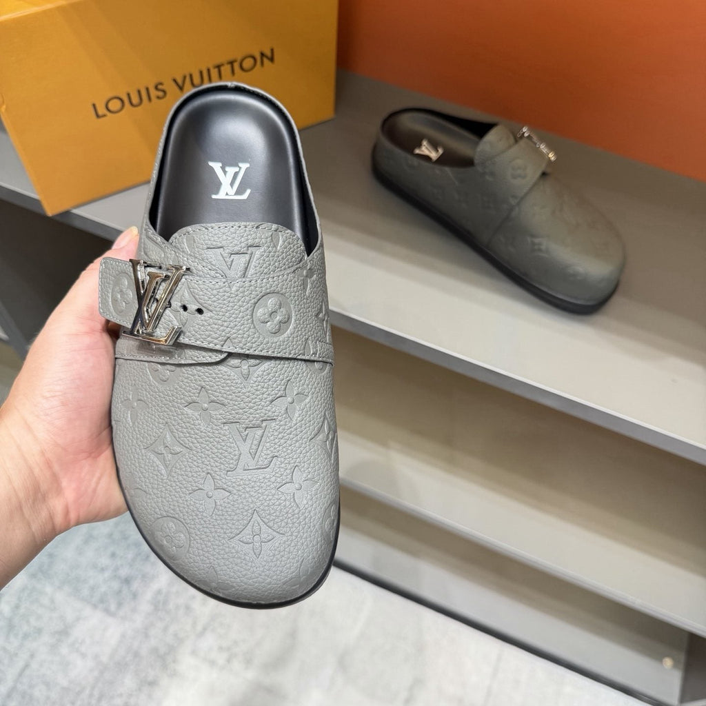 Louis Vuitton Monogram Buckle Slide Sandals