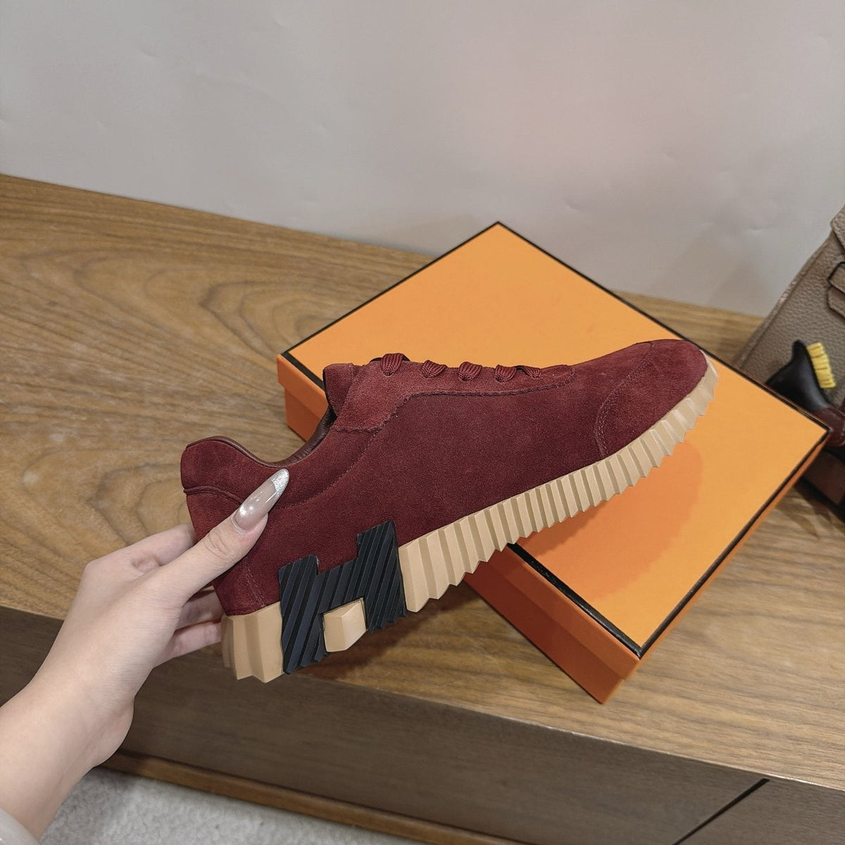 Hermès Paneled Low-Top Sneakers
