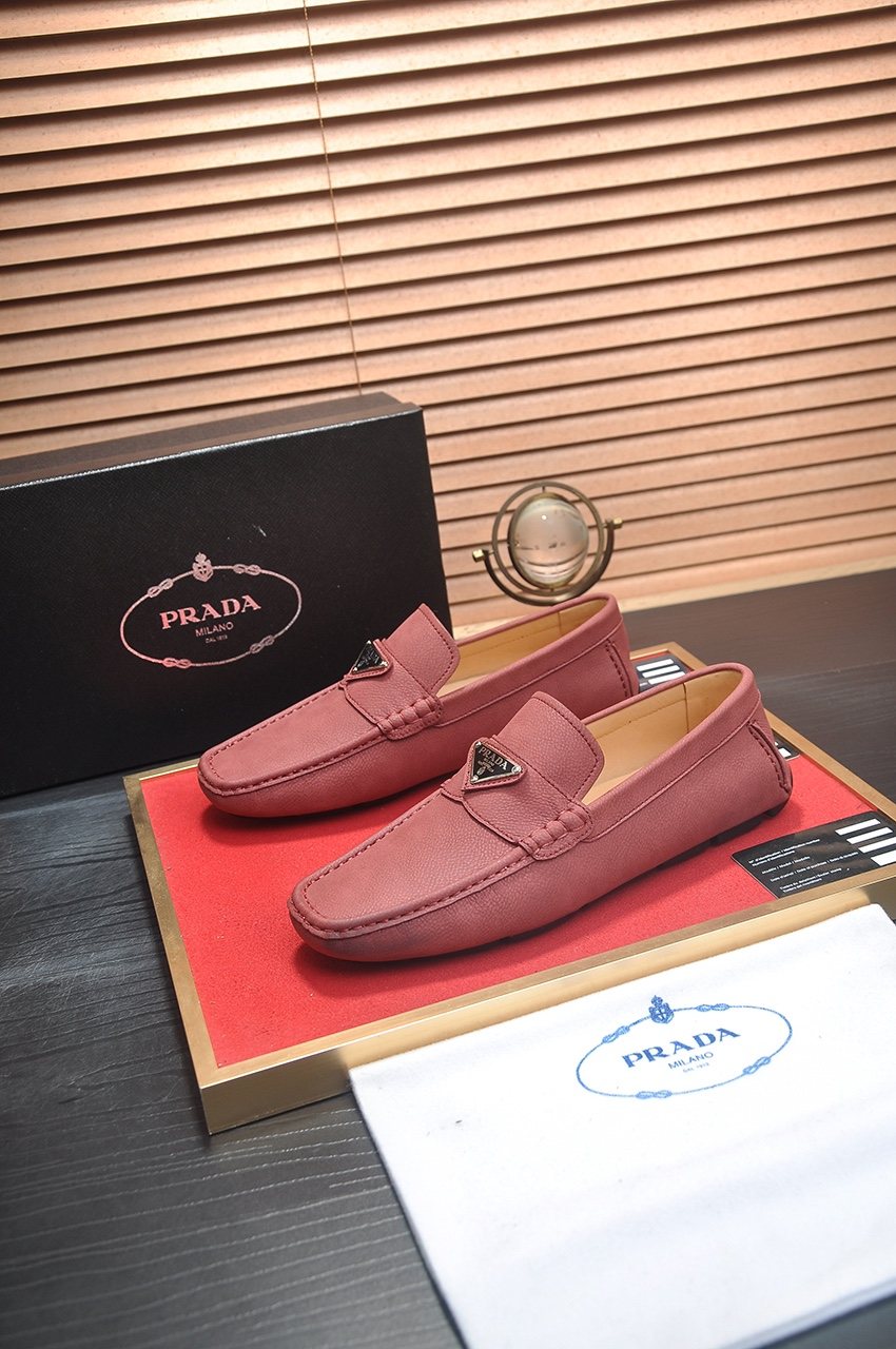 Prada Stitched Driving Loafers