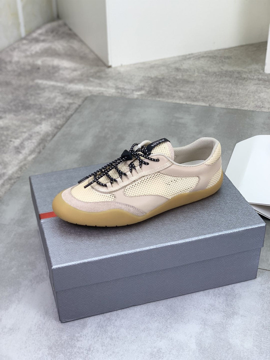 Prada Paneled Low-Top Sneakers
