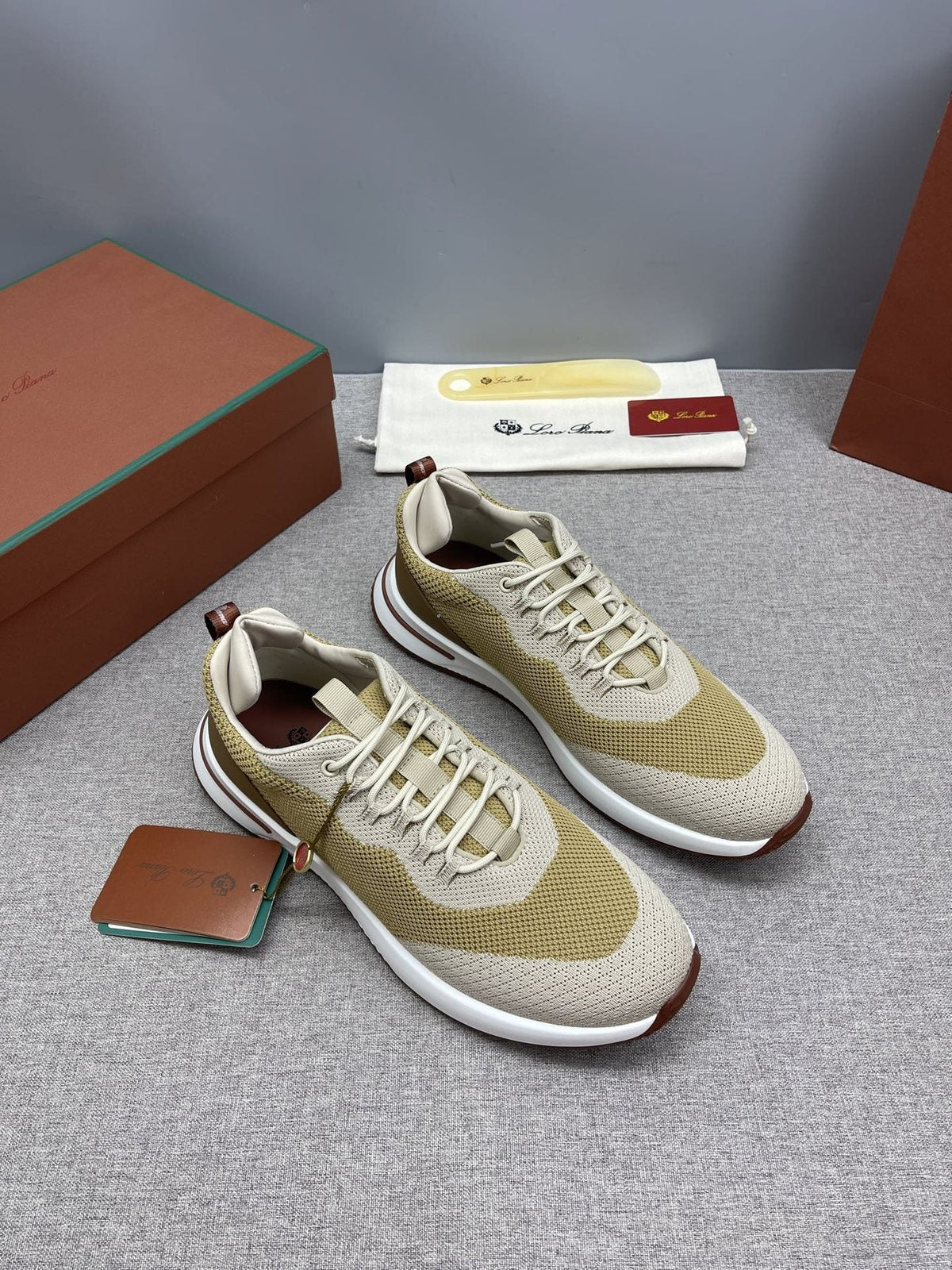 Loro Piana Men's Tennis Walk Low-Top Sneakers - Contrasting Sole