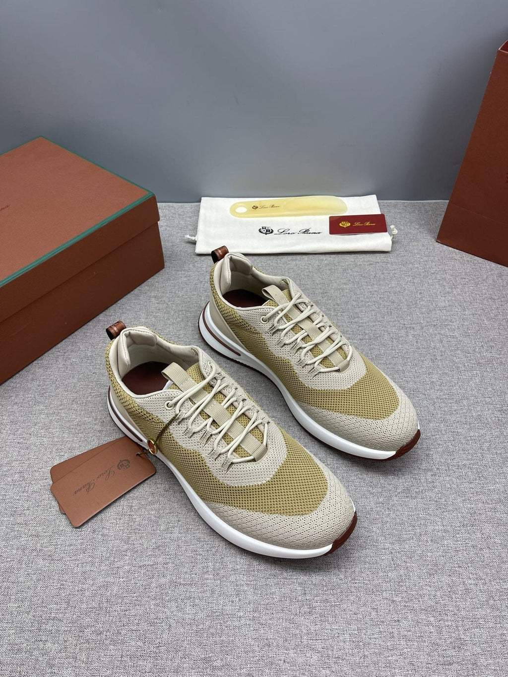 Loro Piana Men's Tennis Walk Low-Top Sneakers - Contrasting Sole