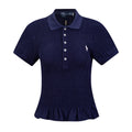 Ralph Lauren Ruffled-Hem Piqué Polo Top