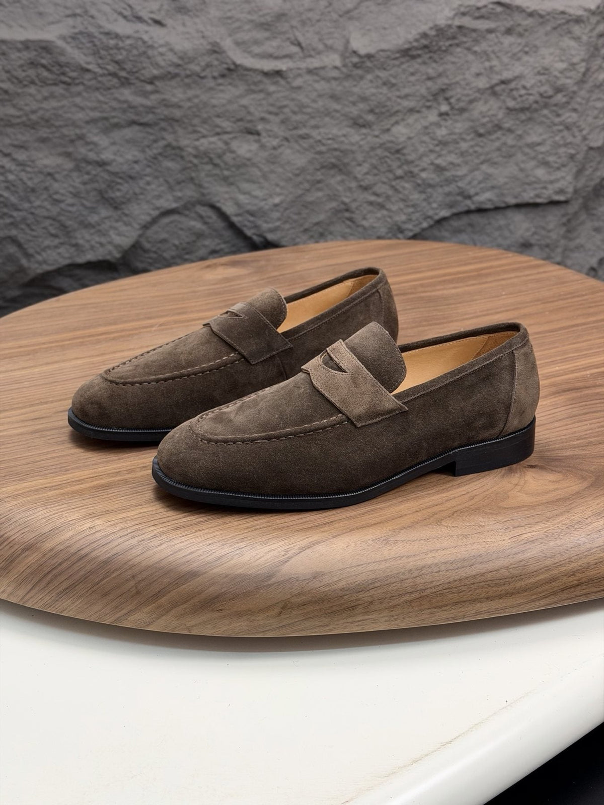 Loro Piana Men's Textured Leather Penny Loafers