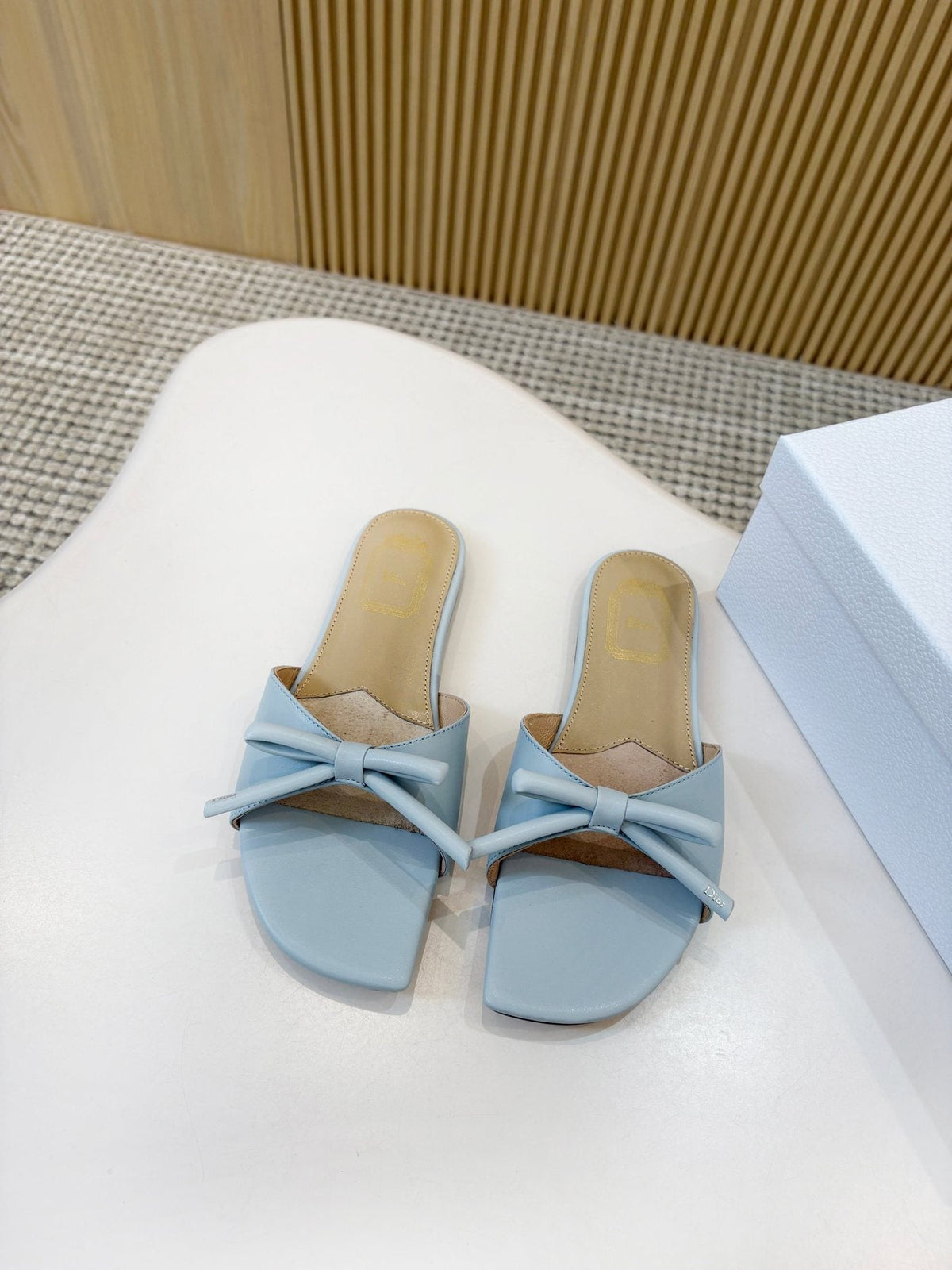 Dior Bow-Detail Slide Sandals