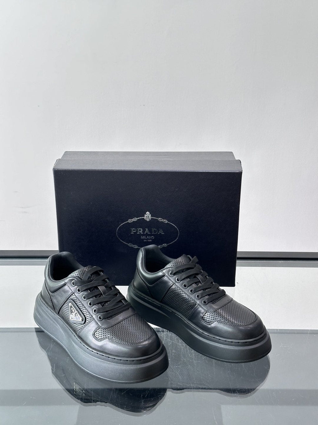 Prada Triangle Detail Low-Top Sneakers