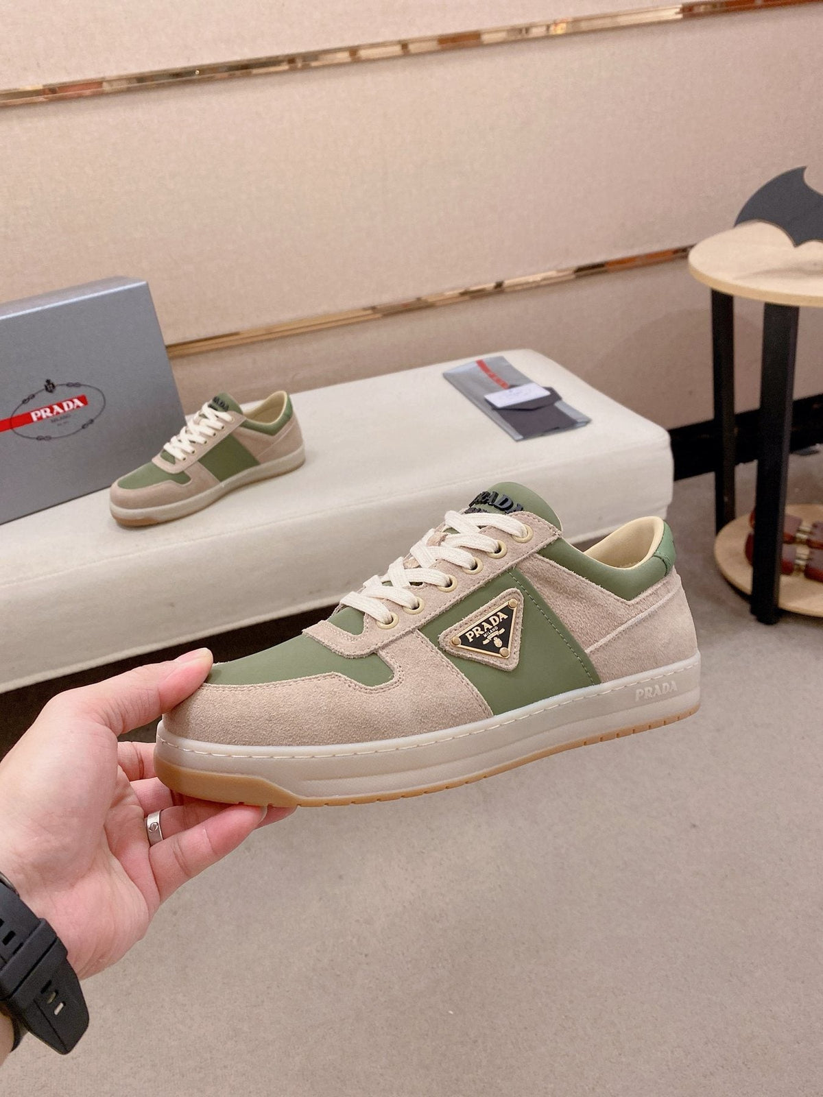 Prada Men's Panel Low-Top Sneakers - Leather Lining