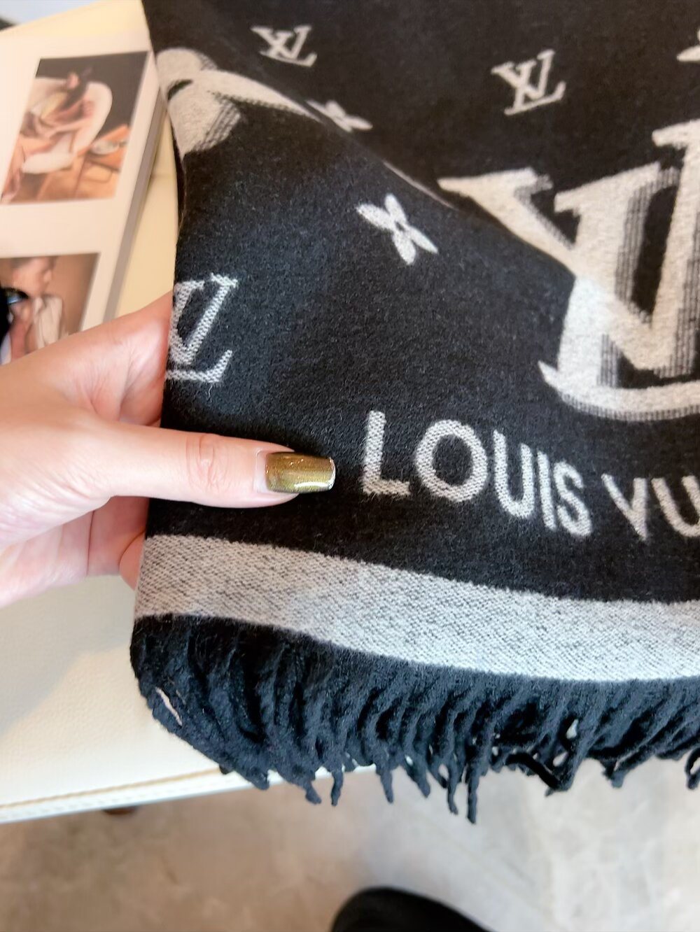 Louis Vuitton Fringed Monogram Scarf