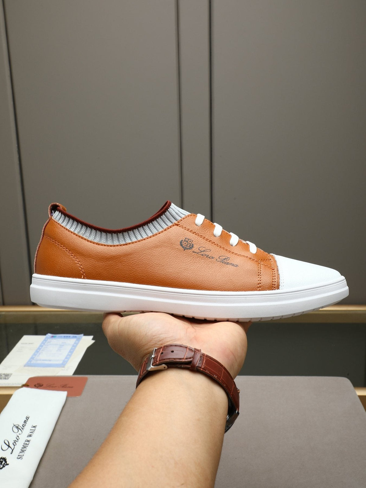 Loro Piana Lace-Up Low-Top Sneakers
