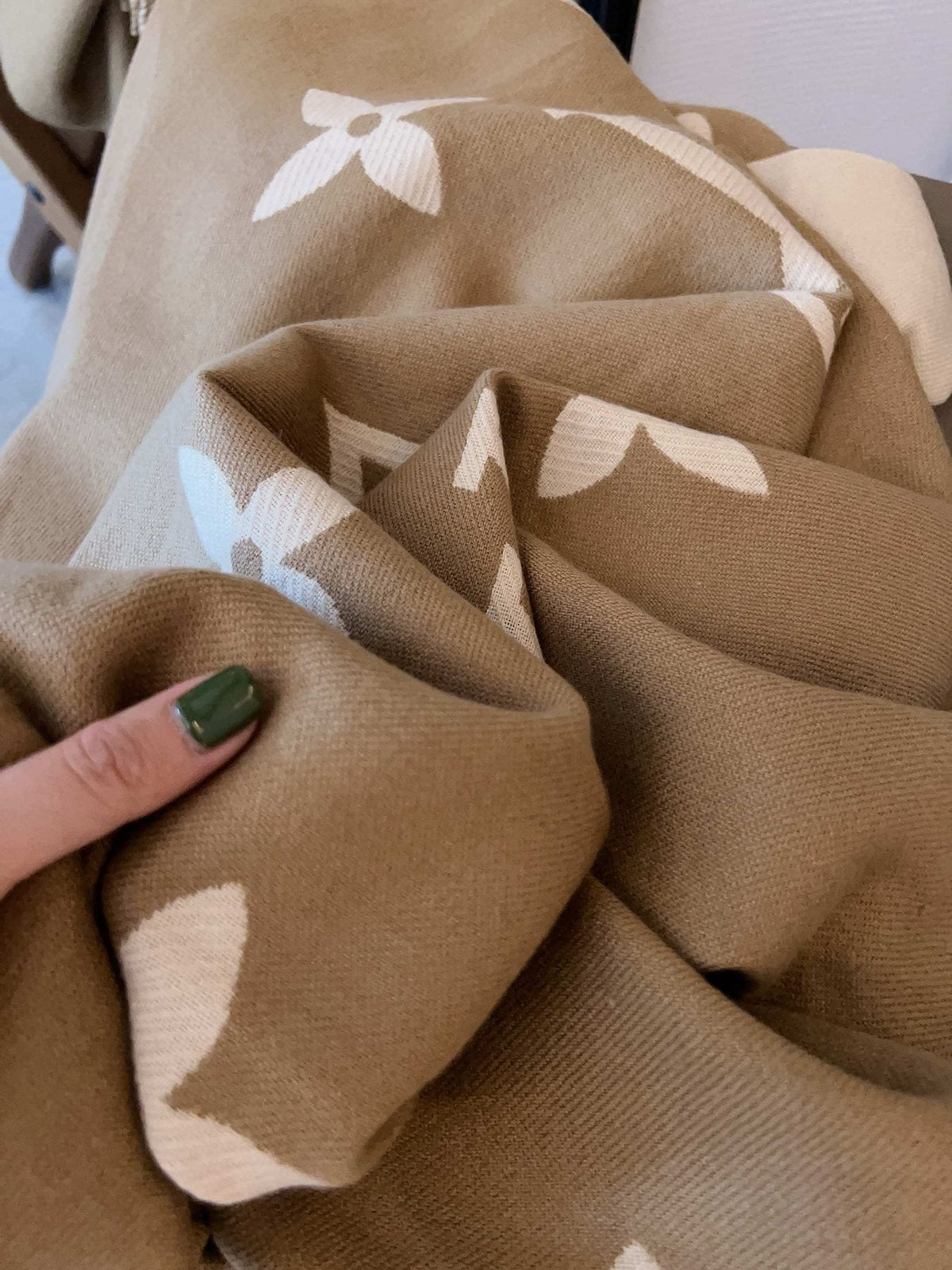 Louis Vuitton Fringed Monogram Scarf Shawl