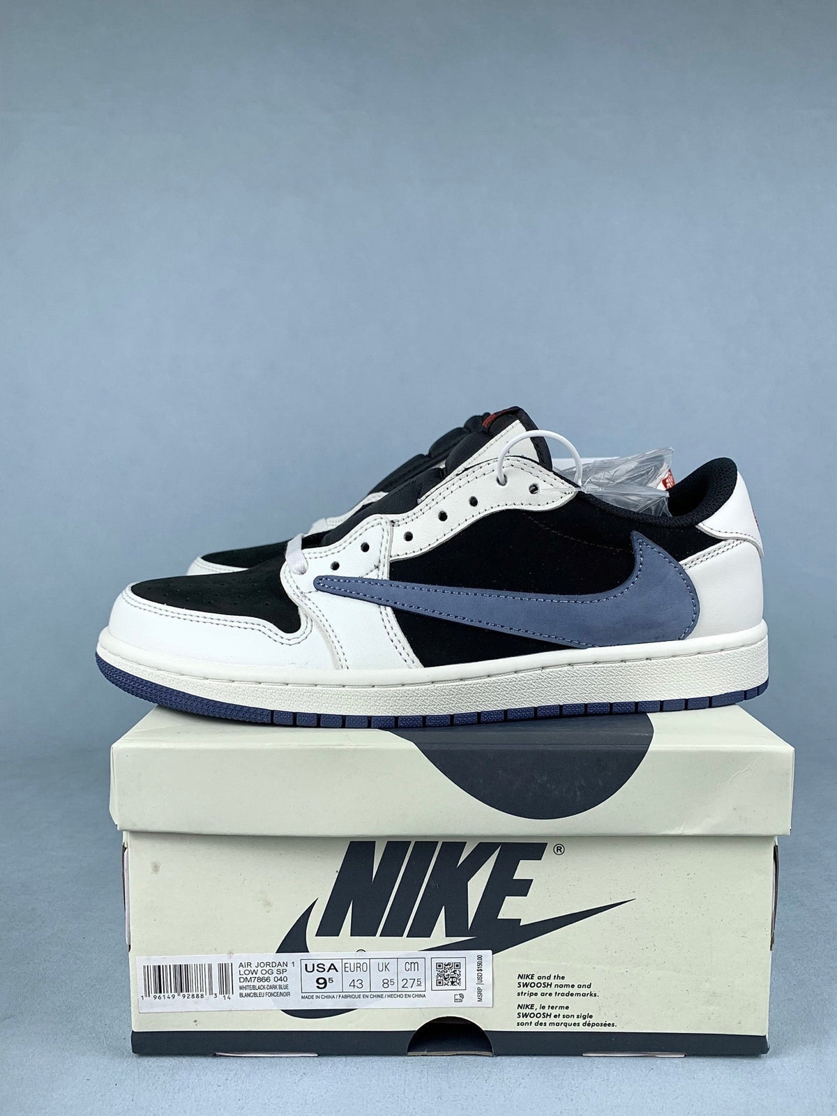 Air Jordan 1 Low Black/Blue Unisex Sneakers DM7866-040