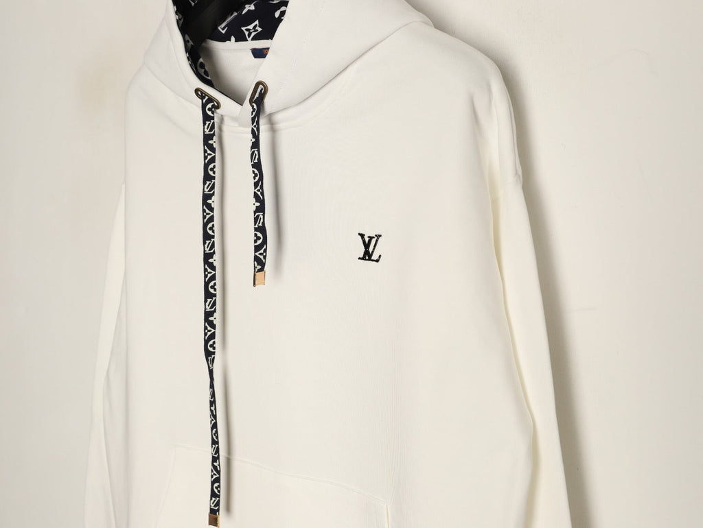 Louis Vuitton Monogram-Style Hood and Drawstring Pullover Hoodie - Cream