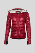 Canada Goose Glossy Red Hooded Quilted Puffer Jacket